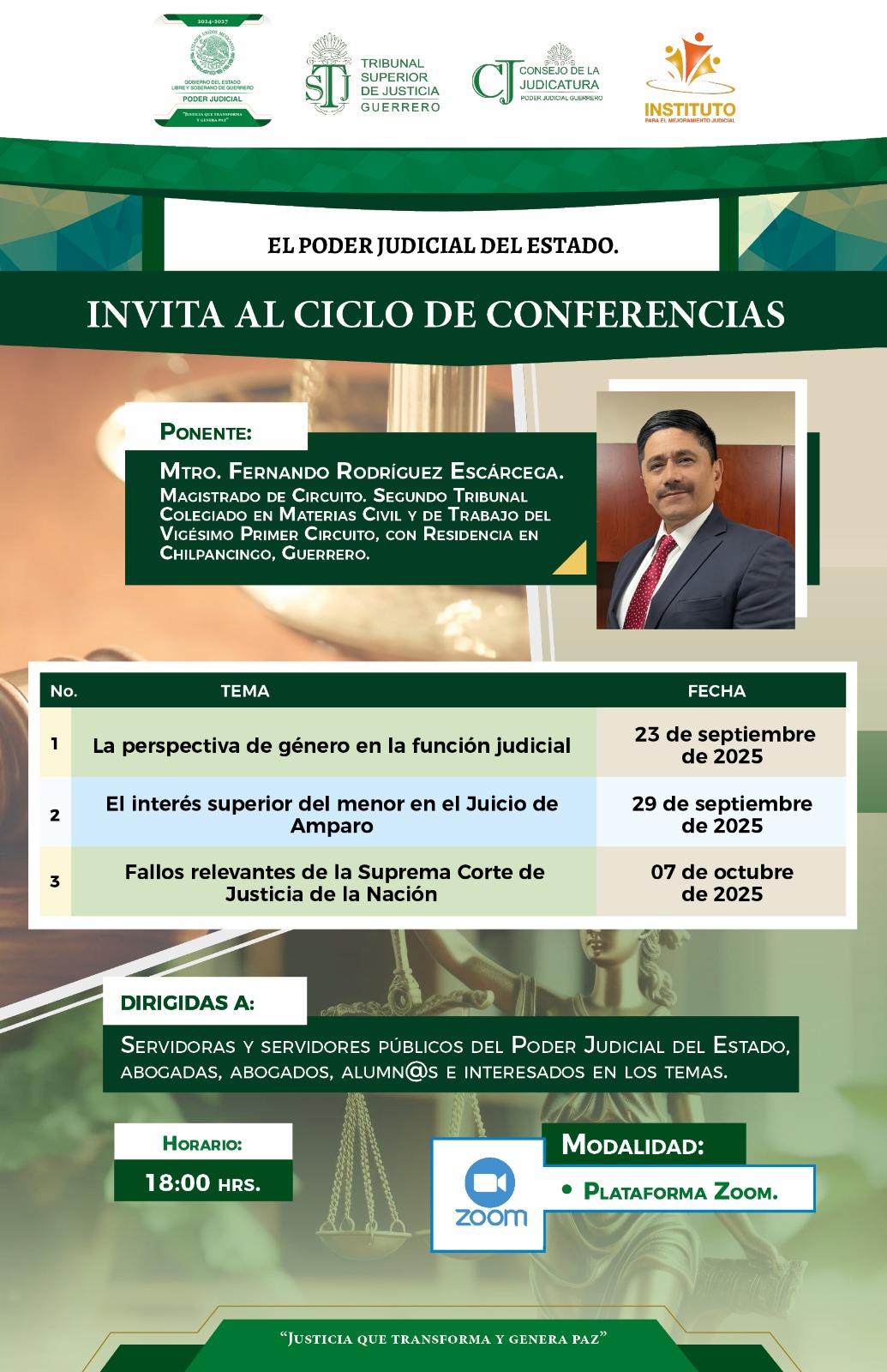 Flyer del curso CICLO DE CONFERENCIAS
